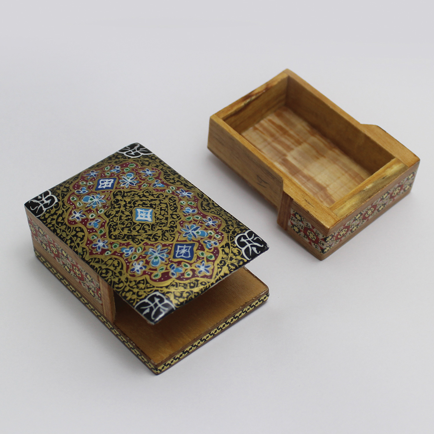 Persian inlaying handmade (Kahtam) with eslimi miniature Jewelry card